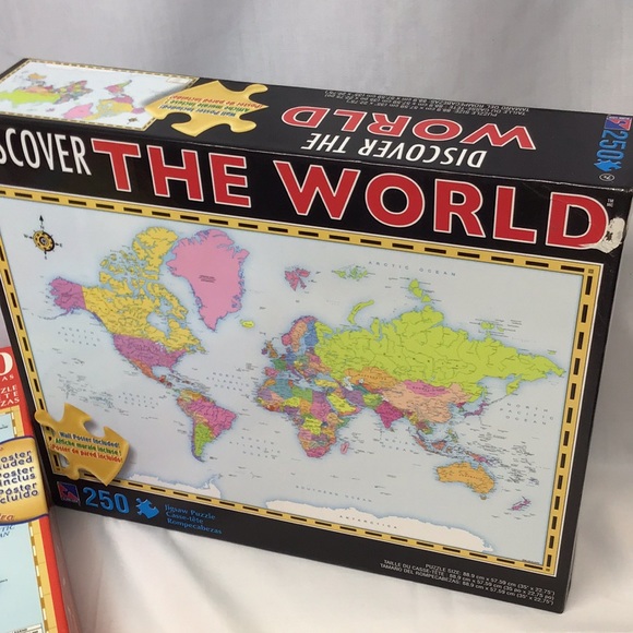 SALE Sealed puzzles with posters Geography Canada & World maps 250pc homeschool - Picture 4 of 11